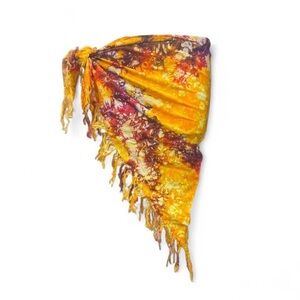 Vintage 100% sunset rayon hand dyed triangle sarong